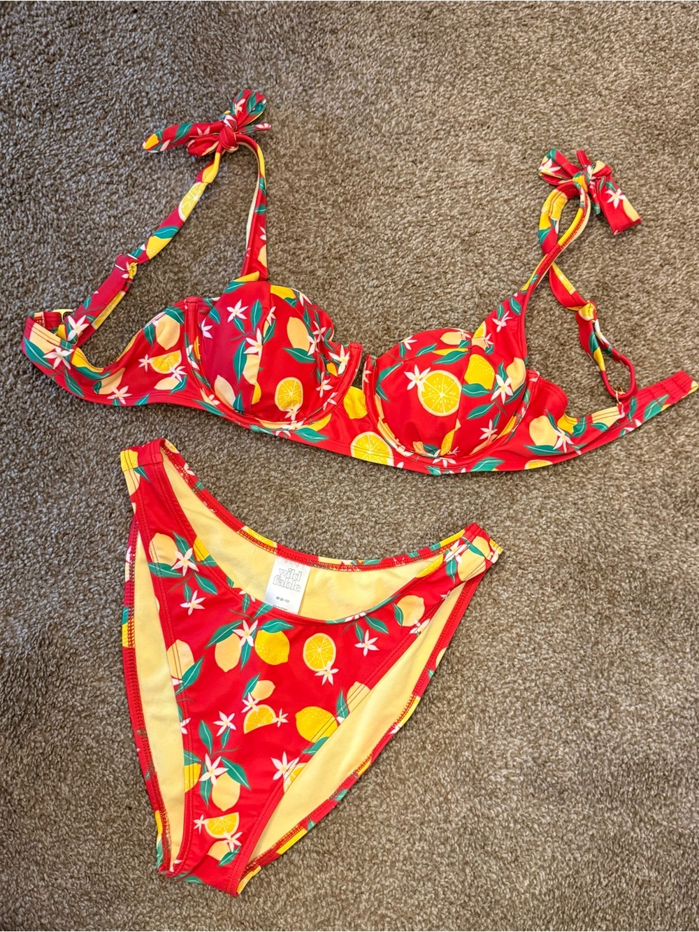 Wild Fable size medium lemon red bikini never worn